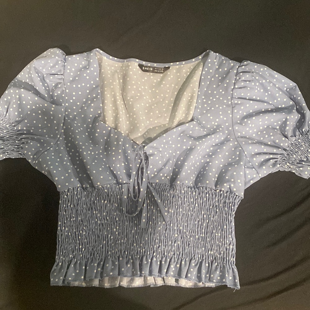 SHEIN Blue Polka-Dot top
